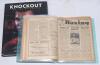 Boxing books. Good selection including autobiographies, histories, annuals, yearbooks, magazines etc. Includes ‘Buck and Bruisers. J.C. Reid 1971, autobiographies on Cooper, Louis, Dempsey, Bruno, Nassem, Mills, Ali, McGuigan, Finnegan, George Francis, th - 4