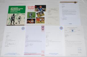 Football managers’ autographs. A selection of typed letters, each signed by the correspondent. Signatures are Bobby Robson 1985, Dave Bassett 2002 and Micky Adams 2004, both Leicester City F.C., Nigel Worthington, York City 2013, and one signed on behalf 