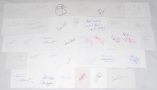 Manchester United 1950s-2000s. Approx. one hundred and thirty white cards, each individually signed in ink by a Manchester United player and the odd manager, the majority collected in the late 1990s/ early 2000s. Signatures include George Best (2), Joe Jo