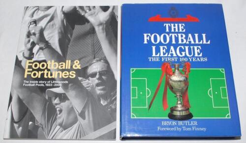 &lsquo;Football & Fortunes. The inside story of Littlewoods Football Pools 1923-2003&rsquo;. Edited by Phil Reed 2003. Signed to title page by Ian Callaghan, Tom Finney, Brian Labone, Roger Hunt, David Sadler, Gordon Banks and Tony Green. Sold with &lsquo;The Football Leag