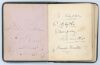 Australian tour of England 1905. Small black autograph book containing the ink signatures of the 1905 Australian tourists and many prominent Test and county players from the period. - 2