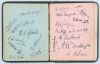 Australian tour of England 1905. Small black autograph book containing the ink signatures of the 1905 Australian tourists and many prominent Test and county players from the period. - 14