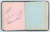 Australian tour of England 1905. Small black autograph book containing the ink signatures of the 1905 Australian tourists and many prominent Test and county players from the period. - 15