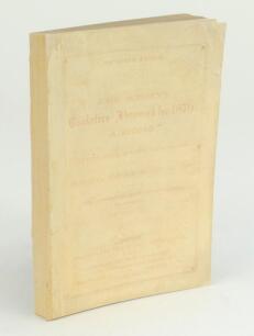 Wisden Cricketers’ Almanack 1879. 16th edition. Original paper wrappers. Neat replacement spine paper. Heavy fading to wrappers and some wear, handwritten name and date of ownership to title page in ink otherwise in good condition