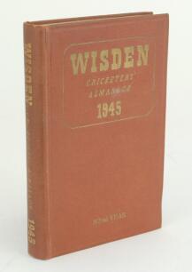 Wisden Cricketers’ Almanack 1945. 82nd edition. Original hardback. Only 1500 hardback copies were printed in this war year. Odd minor faults otherwise in good/very good condition. A rare wartime edition