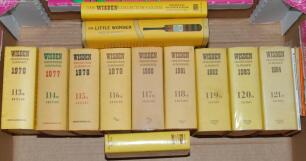 Wisden Cricketers’ Almanack 1976 to 2023. Original hardback editions with dustwrapper. Sold with ‘The Wisden Collector’s Guide’. Jonathan Rice and Andrew Renshaw. London 2011, ‘The Little Wonder. The Remarkable History of Wisden’. Robert Winder. London 20