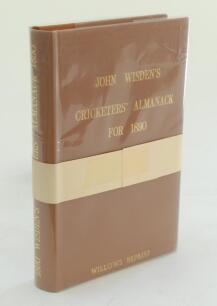 Wisden Cricketers’ Almanack 1890. Willows softback reprint (1990) in light brown hardback covers with gilt lettering. Limited edition 352/500. In un-opened condition with white band attached as issued. Very good condition