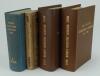 Wisden Cricketers’ Almanack 1938, 1939, 1940 and 1942. 75th, 76th, 77th & 79th editions. The first two editions bound in dark brown boards, the 1940 in blue boards, with original cloth covers, gilt titles to front board and spines. The 1938 edition with s