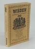 Wisden Cricketers’ Almanack 1945. 82nd edition. Original limp cloth covers. Only 6500 paper copies printed in this war year. Name of ownership embossed to first advertising page, minor light fading to spine paper otherwise in very good condition. Rare wa