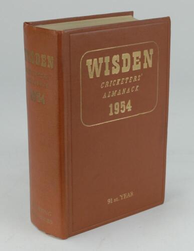 Wisden Cricketers’ Almanack 1954. Original hardback. Very good condition