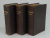 Wisden Cricketers’ Almanack 1938, 1939 and 1940. 75th, 76th & 77th editions. All three bound in dark brown boards, with original limp cloth covers, title and date in gilt to spine, beautifully marbled page block edge. Trimming a little tight to borders of - 4