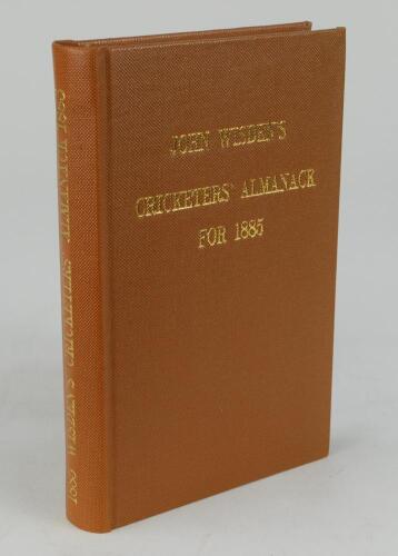 Wisden Cricketers&rsquo; Almanack 1885. Willows softback reprint (1983) in light brown hardback covers with gilt lettering. Un-numbered limited edition. Very good condition