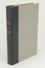 &lsquo;Long Innings- The Autobiography&rsquo;. Sir Pelham Warner. London 1951. Quarter leather. Gilt to top edges, other pages uncut. Limited edition of 260, this being number 22. Signed in ink by Warner. Name of ownership and date &lsquo;1961&rsquo; handwritten to the inside of