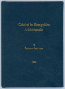 ‘Cricket in Hampshire’. Stephen Saunders. Privately published 1997. Original navy cloth with gilt titles to front and spine. 30pp. Limited edition of only thirty copies, this being number 24. Signed to the limitation page by Saunders. Very good condition.