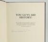&lsquo;You Guys are History!&rsquo;. Devon Malcolm. London 1998. Specially bound quarter leather binding limited edition, number 34 of 57 copies produced, signed to limitation page by Malcolm. Very good condition - 2