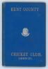 Kent County Cricket Club Annual 1890-1891. Hardback &lsquo;blue book&rsquo;. Original decorative boards. Gilt titles with silver gilt Kent emblem to centre. Printed by J. Burgiss-Brown, Maidstone 1891. Minor wear and slight darkening to board extremities, slight fadi
