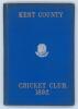 Kent County Cricket Club Annual 1892. Hardback &lsquo;blue book&rsquo;. Original decorative boards. Gilt titles and to all page edges with silver gilt Kent emblem to centre. Printed by J. Burgiss-Brown, Maidstone 1892. Minor wear and slight darkening to board extremi