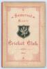 Somerset County Cricket Club Year Book 1892. Compiled by Tom H. Knight. Alex Hammett, Taunton 1893. Original decorative boards. Minor wear and soiling to boards otherwise in very good condition. Rare third year of publication.