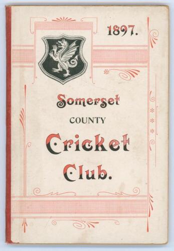 Somerset County Cricket Club Year Book 1897. Compiled by W.E. Webb. Hammett & Co, Taunton 1898. Original decorative boards. Minor wear and soiling to boards otherwise in very good condition. 8th year of publication