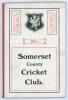 Somerset County Cricket Club Year Book 1911. Compiled by G.S. McAulay. Hamment & Co, Taunton 1912. Original decorative boards. Minor wear and slight breaking to front internal hinge otherwise in very good condition. Scarce