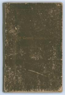 Surrey C.C.C. Handbook 1887. 4th edition. Original brown boards with gilt titles to front board. Wear and marks to front and rear board with slight loss to corners, neat tape repairs to internal hinges at front and rear, wear to gilt title otherwise in go