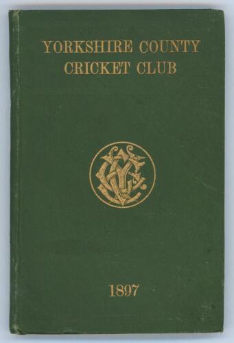 Yorkshire C.C.C. annual 1897. 5th year of issue. 138pp plus ‘Notes’ pages as issued. Edited by J.B. Wostinholm. J. Robertshaw, Sheffield, printer. Original green boards with titles in gilt to front board and spine and gilt ‘Y.C.C.C.’ emblem to centre, gil