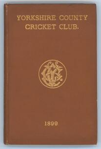 Yorkshire C.C.C. annual 1899. 7th year of issue. 165pp plus ‘Notes’ pages as issued. Edited by J.B. Wostinholm and H.H. Stones. J. Robertshaw, Sheffield, printer. Original brown boards with titles in gilt to front board and spine and gilt ‘Y.C.C.C.’ emble