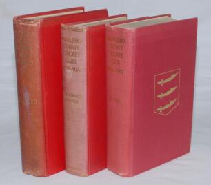 ‘Middlesex County Cricket Club’. Three volumes, ‘1864-1899’ by W.J. Ford, London 1900, ‘1900-1920’ by F.S. Ashley-Cooper, London 1921, and ‘1921-1947’ by N. Haig, London 1949. All three uniformly bound in original red cloth with Middlesex club emblem of t