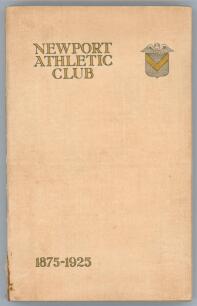 ‘Newport Athletic Club. The record of half a Century 1875-1925’. Compiled and edited by W.J. Townsend Collins. Newport c.1925. 206pp. Original decorative card covers. Comprises reports on all sporting activities at the Club with cricket references pp. 102