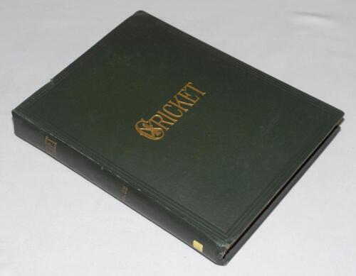 ‘Cricket: A Weekly Record of the Game’. Volume XXII nos. 620-649 (29th January to 31st December 1903). Bound in original publisher’s cloth, gilt title to front and spine, red speckled page edges. Illustrated. Complete with title and contents page bound in