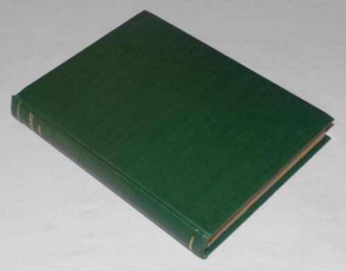 ‘Cricket: A Weekly Record of the Game’. Volume XXIX. Numbers 830-859. 27th January to 22nd December 1910. Illustrated. Bound in later green cloth, gilt title to spine. Complete with title and contents pages bound in at front, lacking poster supplement for