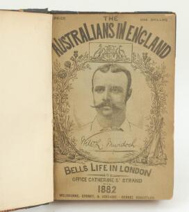 ‘The Australians In England. A complete record of the cricket tour of 1882 and 1884, with the batting and bowling averages of the Australians and the Englishmen who played against them’. C.F. Pardon. London 1882 and 1884. The two editions bound in marble 