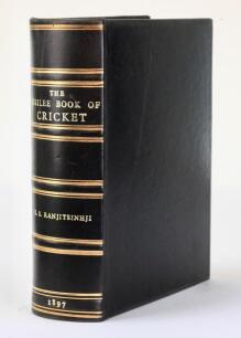 ‘The Jubilee Book of Cricket’. K.S. Ranjitsinhji. Edinburgh 1897. Limited edition of 350 copies signed by Ranjitsinhji, this being number 334. Magnificently bound in full black leather with titles in silver and gilt to spine. Name of ownership and date ha