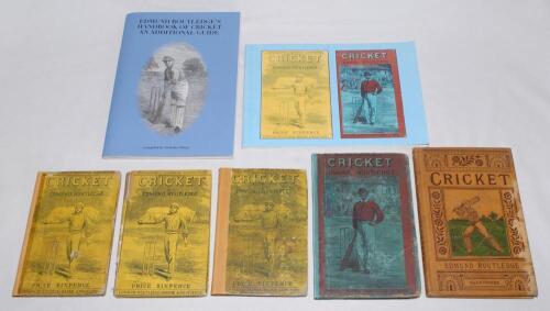 ‘A Handbook of Cricket’. Edmund Routledge 1862-1889. Two limited edition studies of the Handbook, of which numerous editions were published. ‘A Guide to Edmund Routledge’s Handbook of Cricket’, Roger Hancock 2007, no. 5/50, and ‘Edmund Routledge;s Handboo