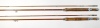 A Pezon et Michel (Farlow's) "Super Parabolic Fario Club" 2 piece cane trout fly rod, 8'5", #5/6, green/scarlet tipped wraps, alloy screw grip reel fitting, staggered suction ferrule, in bag and a similar Fario Club rod with restored/re-whipped tip sectio