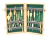 A collection of fifteen artisan hand made floats by M. Burningham, various quill and cork bodied examples and styles, mostly signed and dated 2005/6, in teak case (15)