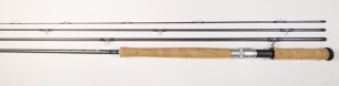 A Hardy "Swift Mk.II" 4 piece carbon light salmon fly rod, 11'6", #7, grey silk wraps, alloy screw grip reel fitting, only very light signs of use, in bag and cordura tube