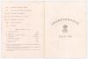 Charterhouse School 1898. Official folding scorecard/ programme for ‘Old v Present Carthusians’ 7th July 1898. Thirteen players per side are listed, notable names who played first-class cricket include F.L. Fane (Essex, Oxford University & England 1895-19