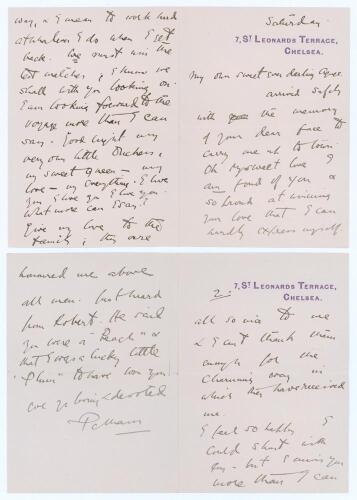 Pelham Francis ‘Plum’ Warner. Middlesex, Oxford University & England 1894-1920. M.C.C. tour to Australia 1903/1904. File comprising a fascinating collection of ten original handwritten letters with envelopes from Warner to his betrothed, Miss Agnes Blythe