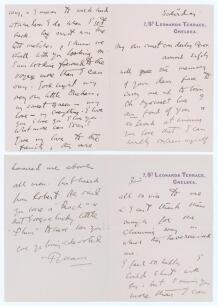 Pelham Francis ‘Plum’ Warner. Middlesex, Oxford University & England 1894-1920. M.C.C. tour to Australia 1903/1904. File comprising a fascinating collection of ten original handwritten letters with envelopes from Warner to his betrothed, Miss Agnes Blythe