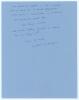 Arthur E.R. Gilligan. Surrey, Sussex & England 1920-1932. Two page handwritten letter in ink from Gilligan to Jack Sokell with excellent cricket content. He talks of meeting up with Arthur Mailey ‘it will make the evening doubly glorious and memorable’. A - 2