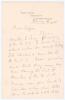 Edward Mills Grace. Gloucestershire & England 1870-1896. Handwritten two page letter on Park House, Thornbury letterhead from Grace to his son Edgar Mervyn, dated 16th February 1910. Grace is informing Edward that he has contacted M.C.C. with regards to E