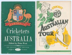 Australian tour to England 1953. ‘Cricketers from Australia’. Tour official tour souvenir edited by Peter West. Published by Playfair. Fully signed to pen pictures in blue ink by all seventeen playing members of the Australian touring party. Signatures ar