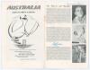 Australian tour to England 1956. ‘Cricketers from Australia’. Official souvenir tour brochure edited by Gordon Ross, published by Playfair. Fully signed in ink to the pen pictures by all eighteen members of the Australian touring party. Signatures are Joh - 2