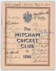 ‘Old England v Surrey, May 23, 1946’. Official Mitcham Cricket Club handbook for 1946, nicely signed in ink to the front cover by the majority of the two teams who played at The Oval. Surrey signatures include Bennett, Gregory, Barling, Squires, Parker, W