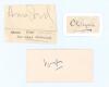 India. Three early signatures of Indian Test cricketers. Ladhabhai Nakum Amar Singh (7 Tests 1932-1936), holder of India Test cap no. 1, signature in pencil on piece. C.K. Nayudu (7 Tests 1932-1936), India’s first Test captain, signature in ink on piece l