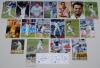 India Test cricketers’ signatures 1980s onwards. Seventeen signatures, two on white ‘India Test Player’ cards, the rest on colour photographs and the odd cutting. Signatures include Manoj Prabkahar, V.V.S. Laxman, Gautam Ghambir, Javagal Srinath, Ishant S