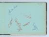 County cricketers signatures late 1940s. Large autograph album comprising over ninety signatures in different coloured inks, organised by County, the majority signed to one side of each page (not back-to-back). Signatures include Rhodes, Copson (Derbyshir - 6