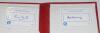 England Test cricketers&rsquo; signatures 1950s onwards. Album comprising sixty &lsquo;England Test Player&rsquo; white cards, each signed individually, some signed to piece laid down. Earlier signatures include Raman Subba Row, Tom Graveney, Ted Dexter, Geoff Arnold, Mike