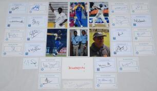 Sri Lanka Test cricketers’ signatures 1980s onwards. Thirty signatures, the majority on white ‘Sri Lanka Test Player’ cards, also cuttings, photographs and the odd piece. Signatures include K. Sangakkara, D. Chandimal, A. De Sliva, K. Perera, A. Ranatunga